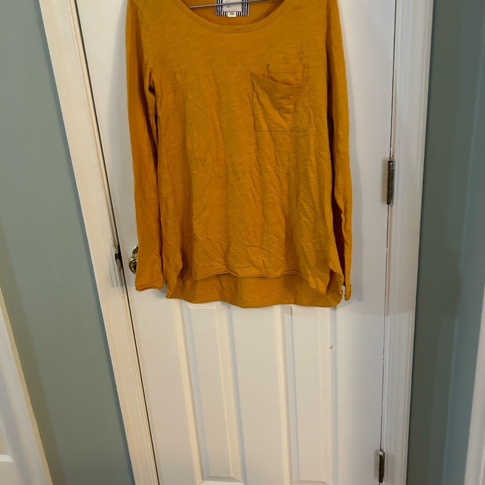 Anthropologie mustard long sleeve tee shirt